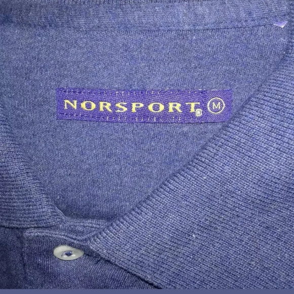 Men's Norsport MED polo top denim blue 100% cotton - Picture 3 of 8